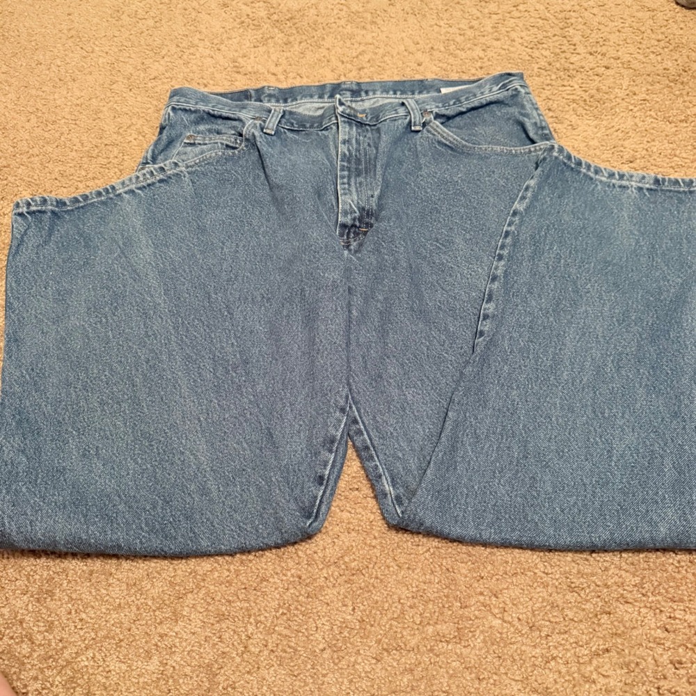 Wrangler Mens Regular Fit Straight Leg Blue Denim Jeans 38x30